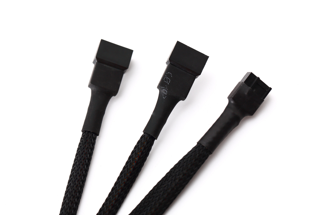 Ul1007 22awg PC Fan Splitter Kablo Pwm Fan Splitter 4 Pin'den 3 Pin'e